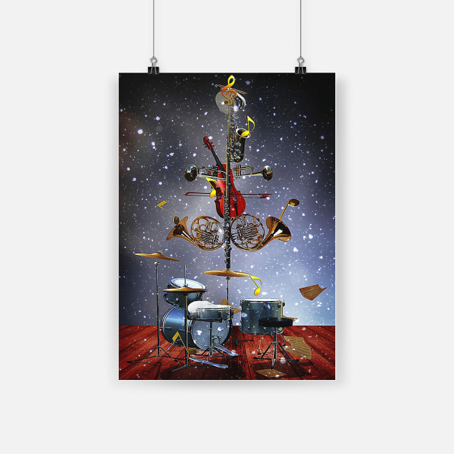 Stunning musical christmas fantasy musical instrument christmas poster 3