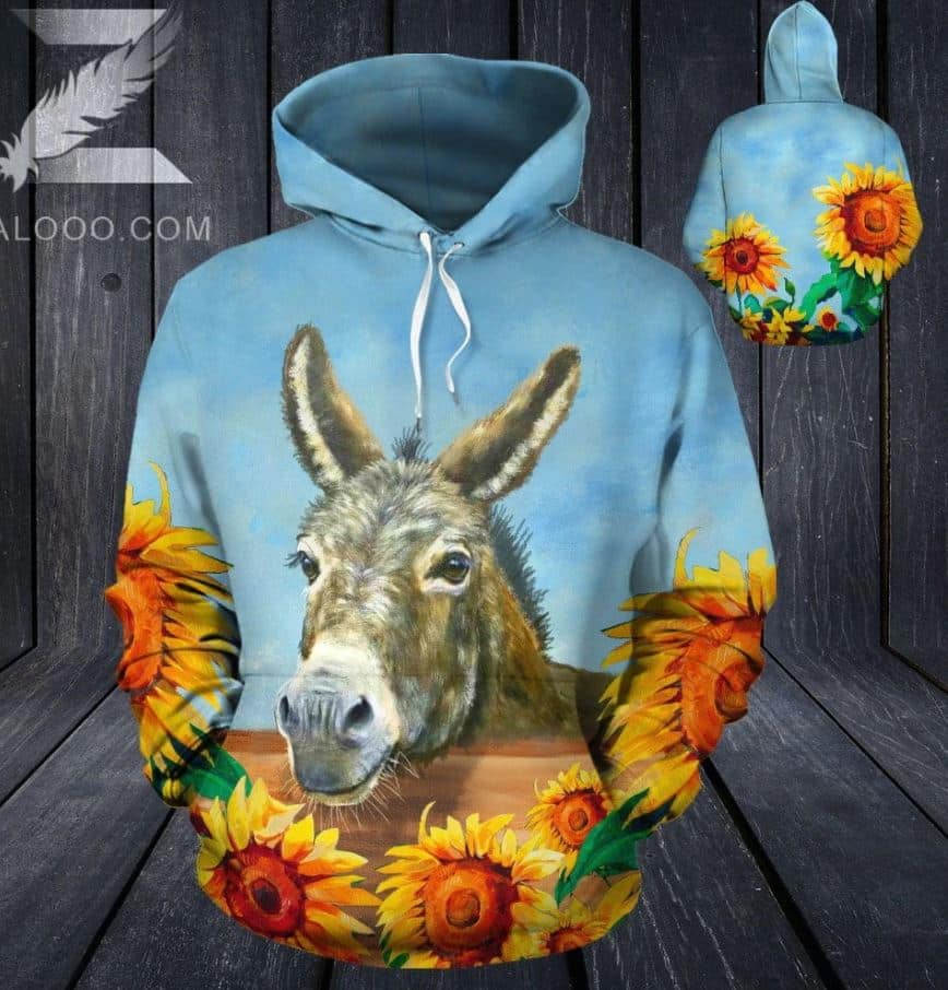 Sunflower donkey all over print hoodie 1