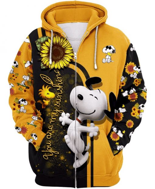 Sunflower you are my sunshine snoopy all over print zip hoodie