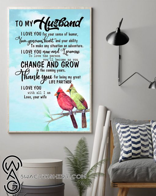 To my husband thank you for being my great life partner cardinal poster