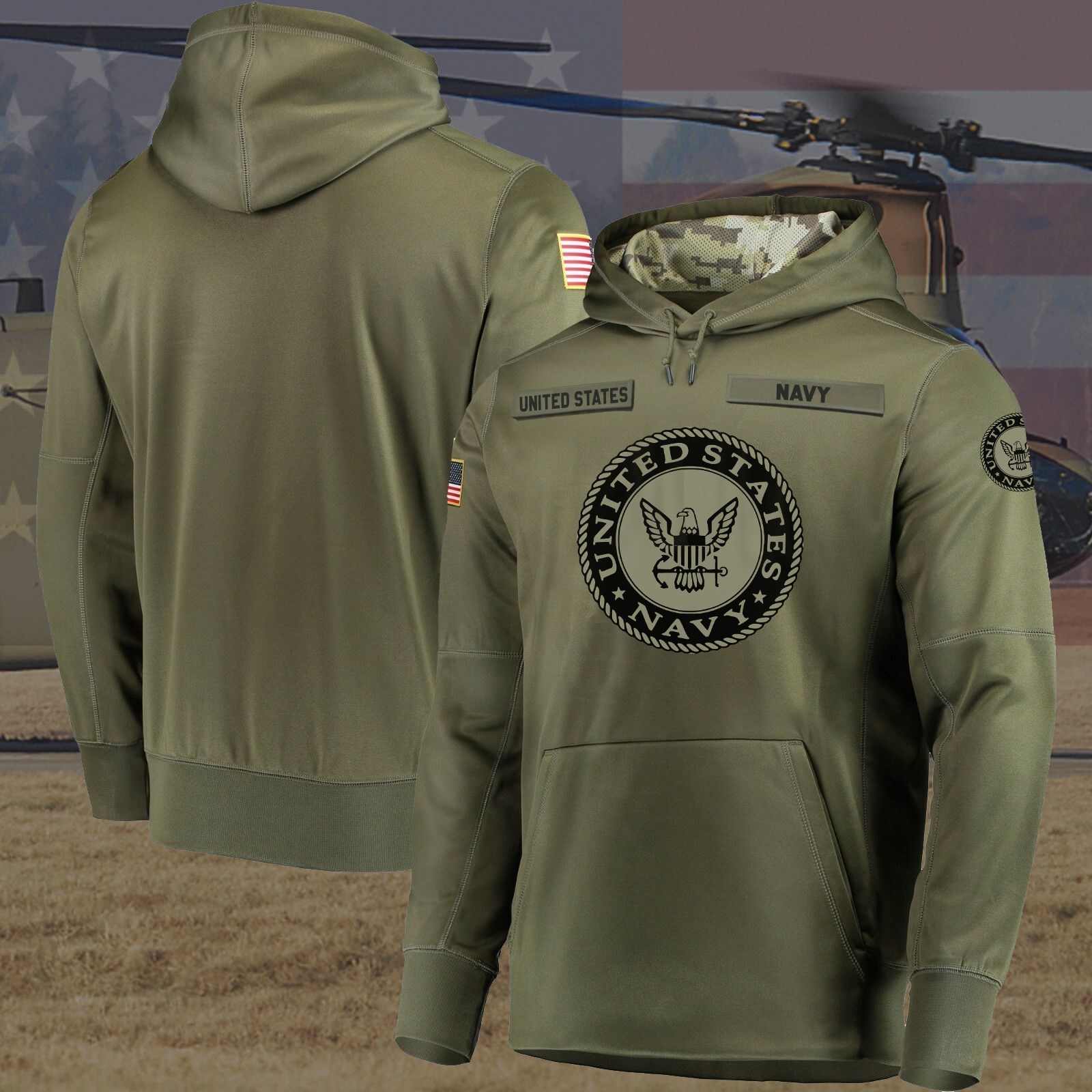 US navy et camo style full printing hoodie