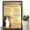 A bernese mountain's house rules poster