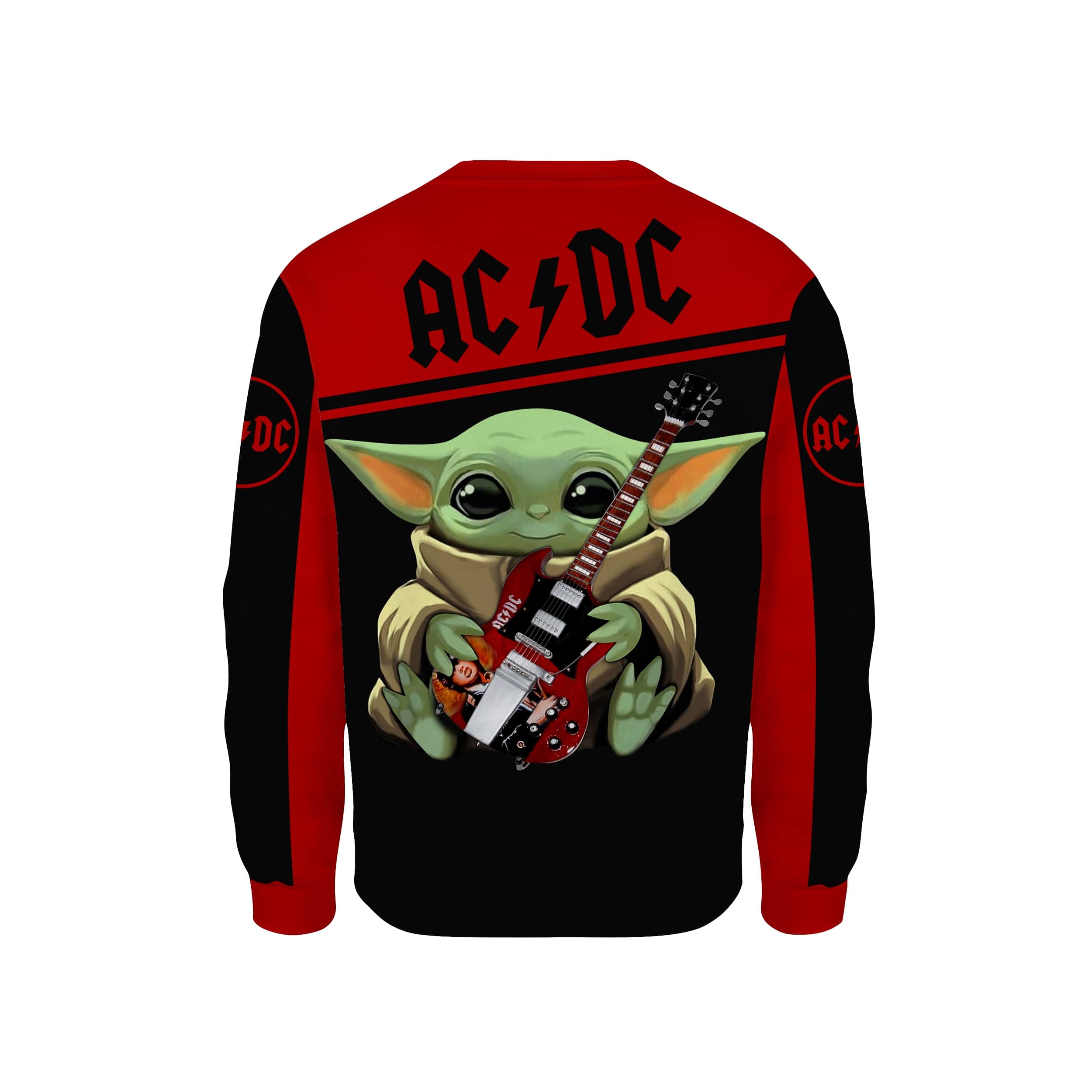ACDC baby yoda all over print sweatshirt - back