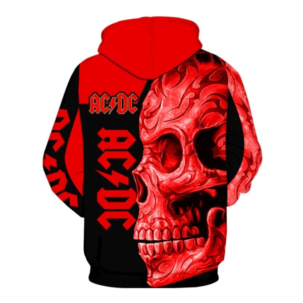 ACDC band skull full printing hoodie 3