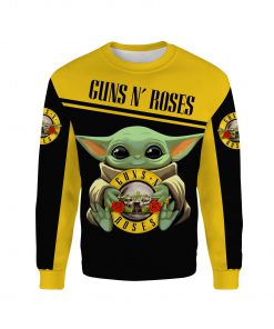 Baby yoda guns n' roses full printing sweatshirt