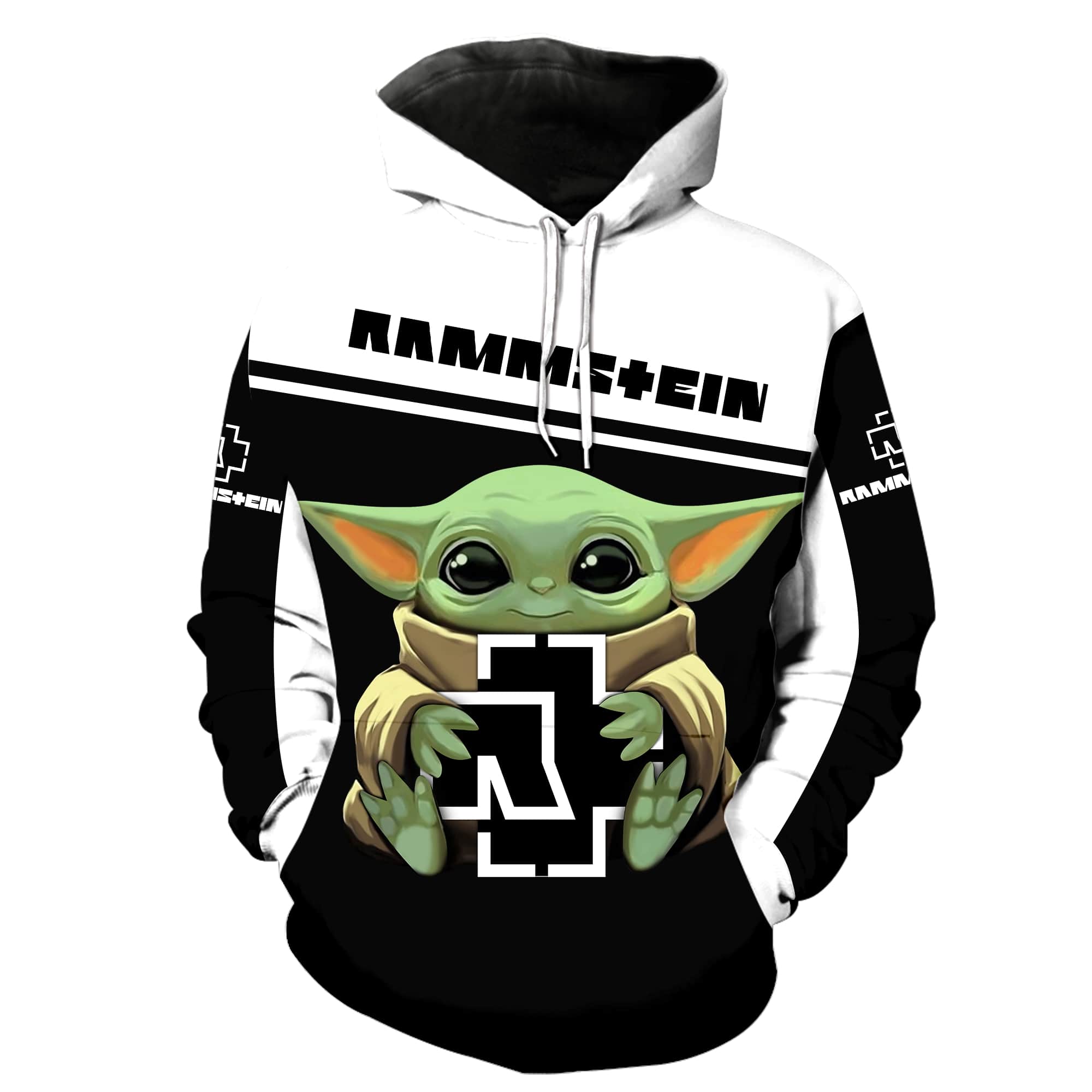 Baby yoda rammstein all over print hoodie