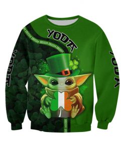 Baby yoda saint patricks day shamrock clover all over print sweatshirt