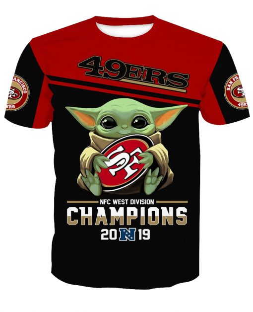 Baby yoda san francisco 49ers champions full printing tshirt