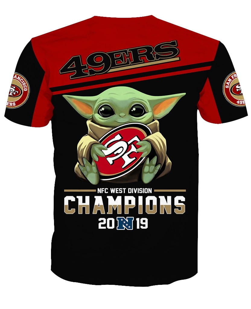 Baby yoda san francisco 49ers champions full printing tshirt - back