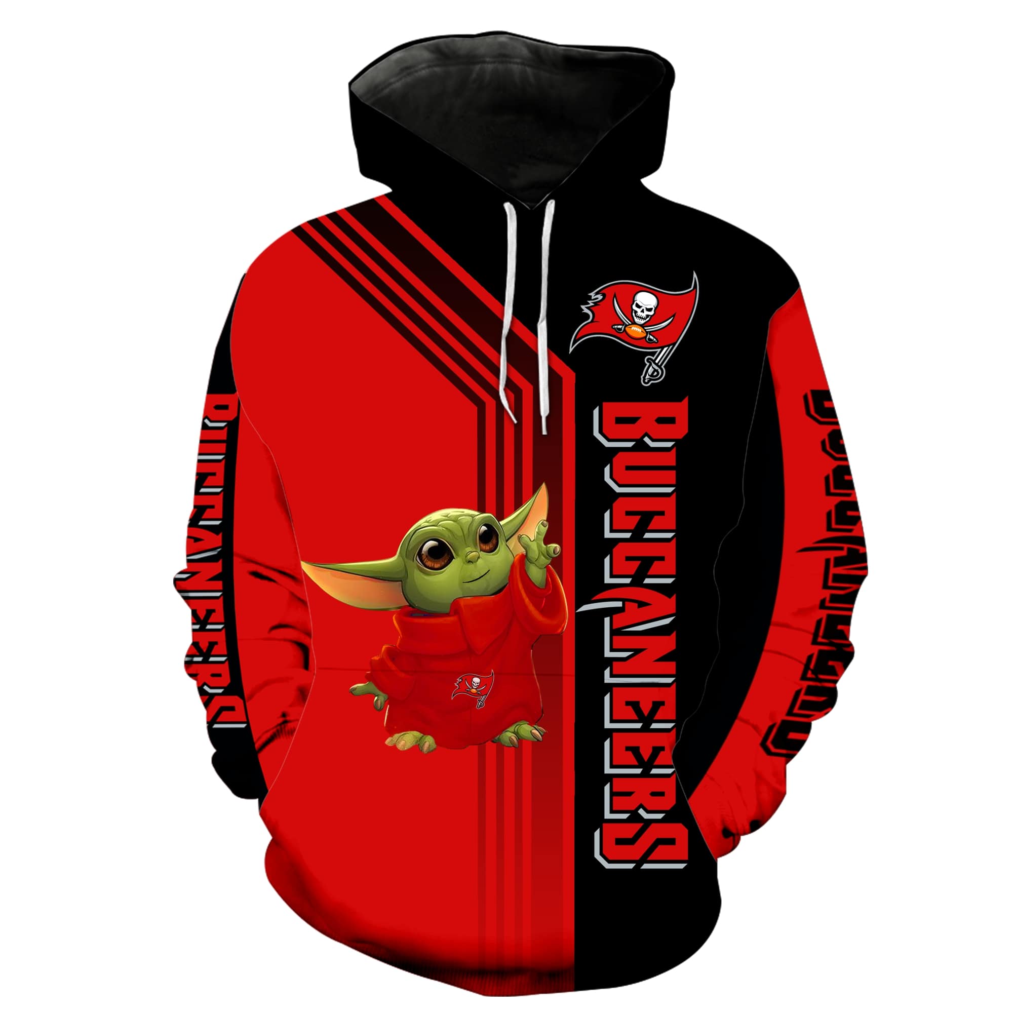 Baby yoda tampa bay buccaneers all over printed hoodie