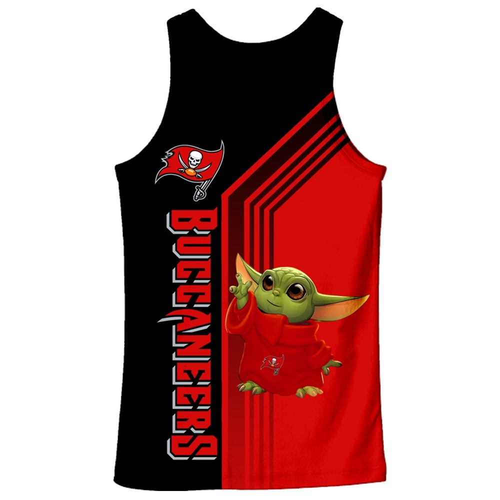 Baby yoda tampa bay buccaneers all over printed tank top - back