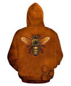 Bee all over printed hoodie - back 1