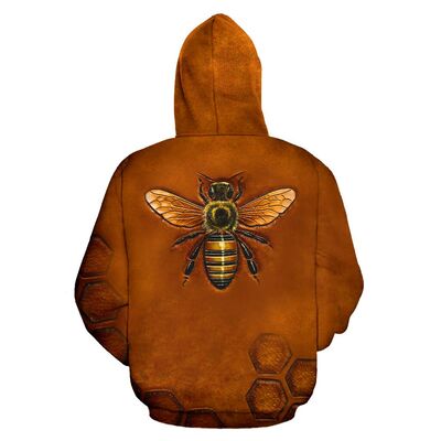 Bee all over printed hoodie - back