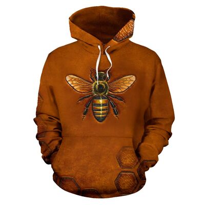 Bee all over printed hoodie