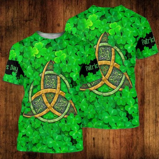 Celtic symbols saint patrick's day full printing tshirt