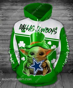 Dallas cowboys baby yoda saint patrick's day full printing shirt