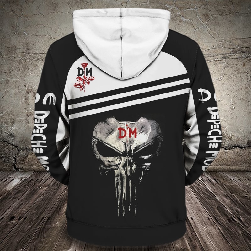 Dpch mod rock band skull all over print hoodie - back 1