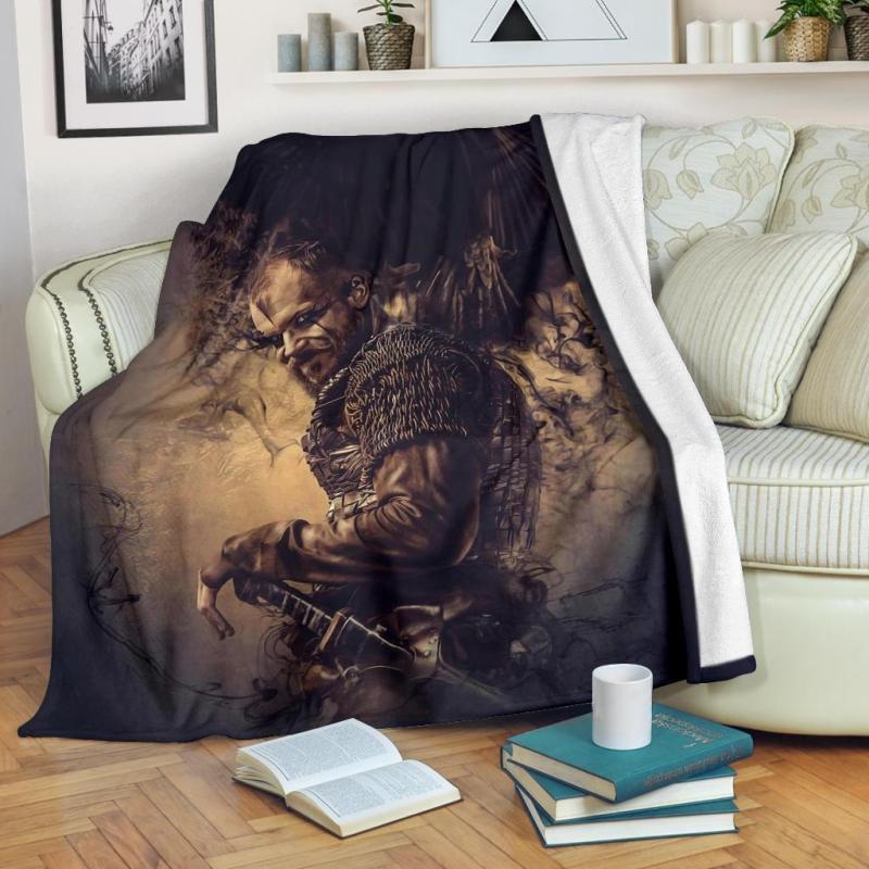 Floki vikings all over printed blanket 2