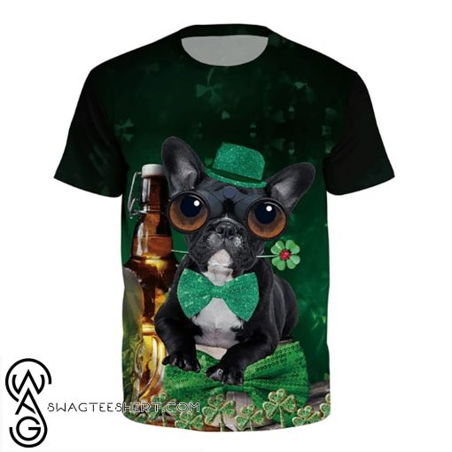 French bulldog saint patrick's day full printing shirt