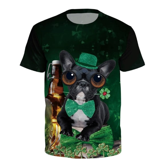 French bulldog saint patrick's day full printing tshirt 1