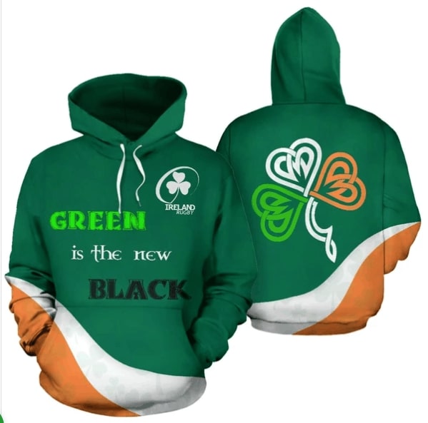 Green is the new black saint patrick's day full printing hoodie 1