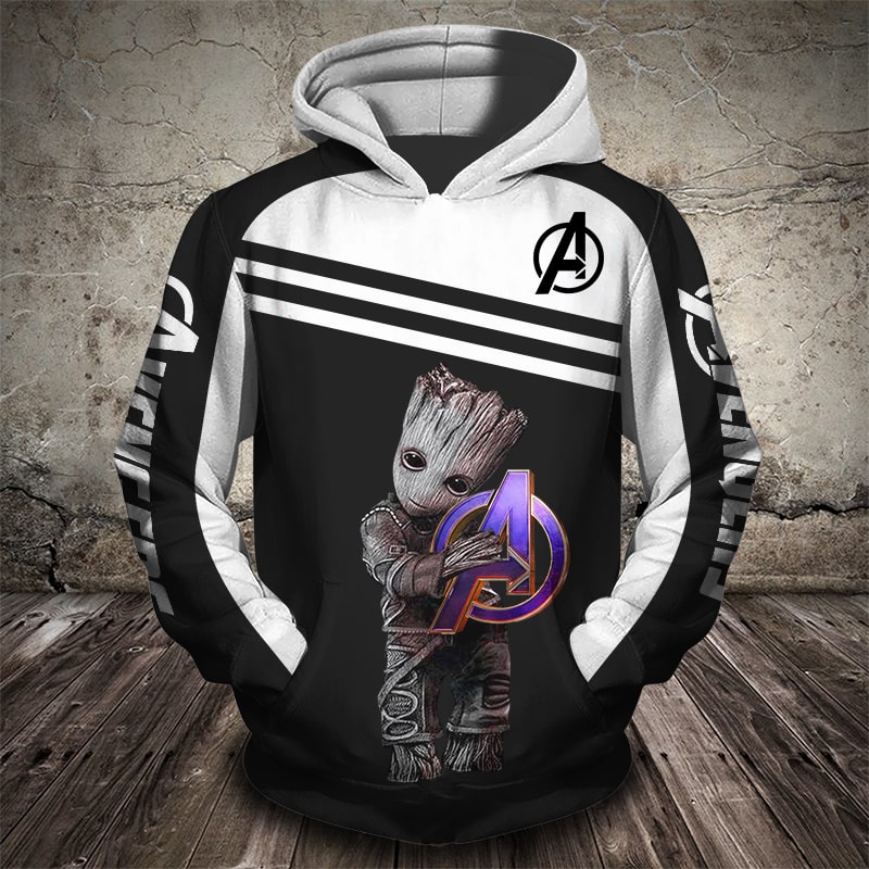 Groot hold avengers all over print hoodie 1