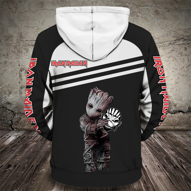 Groot hold iron maiden all over print hoodie - back 1