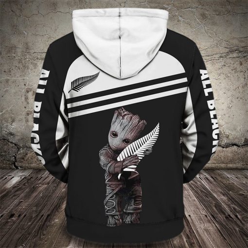 Groot hold new zealand rugby full printing hoodie - back 1