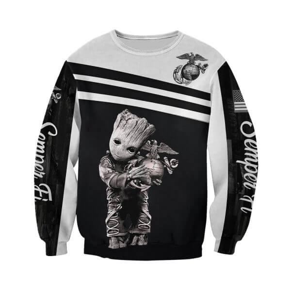 Groot hug us marine corps full printing sweatshirt