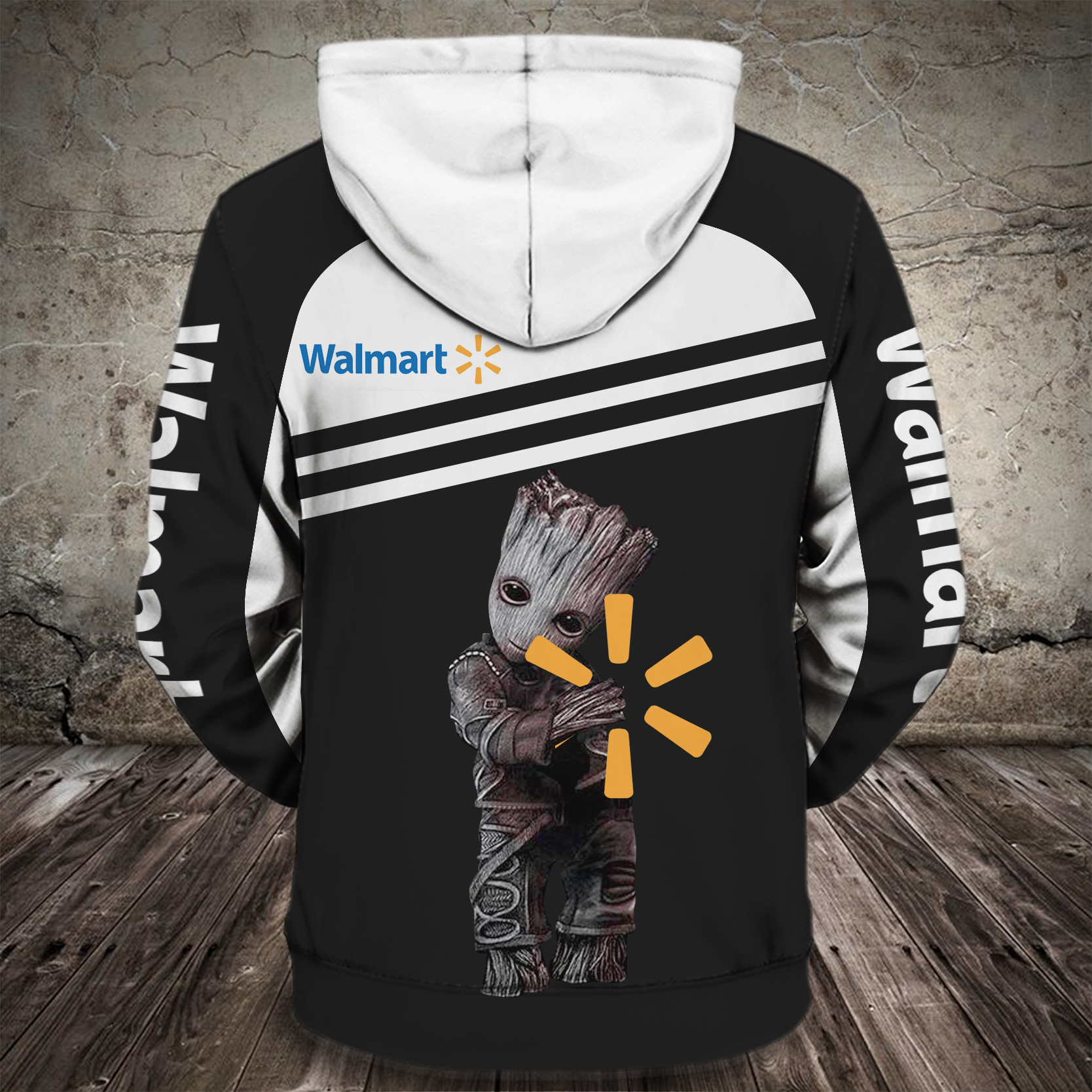 Groot hug walmart full printing hoodie - back 1