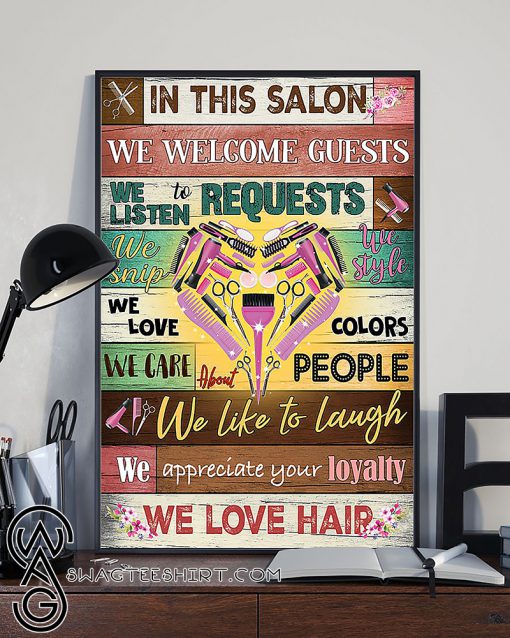 Hairdresser in this salon we love hair poster