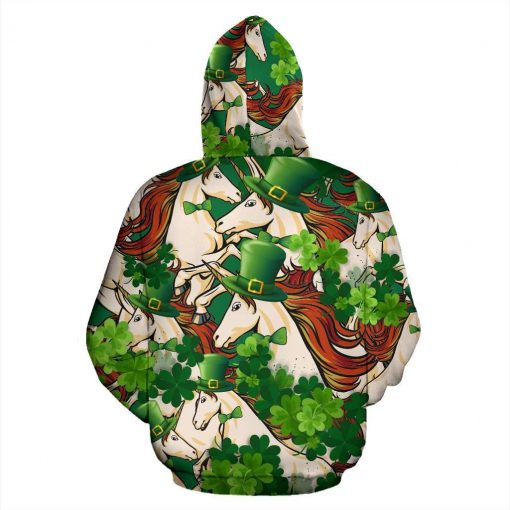 Horse st patrick's day full printing hoodie - back 1