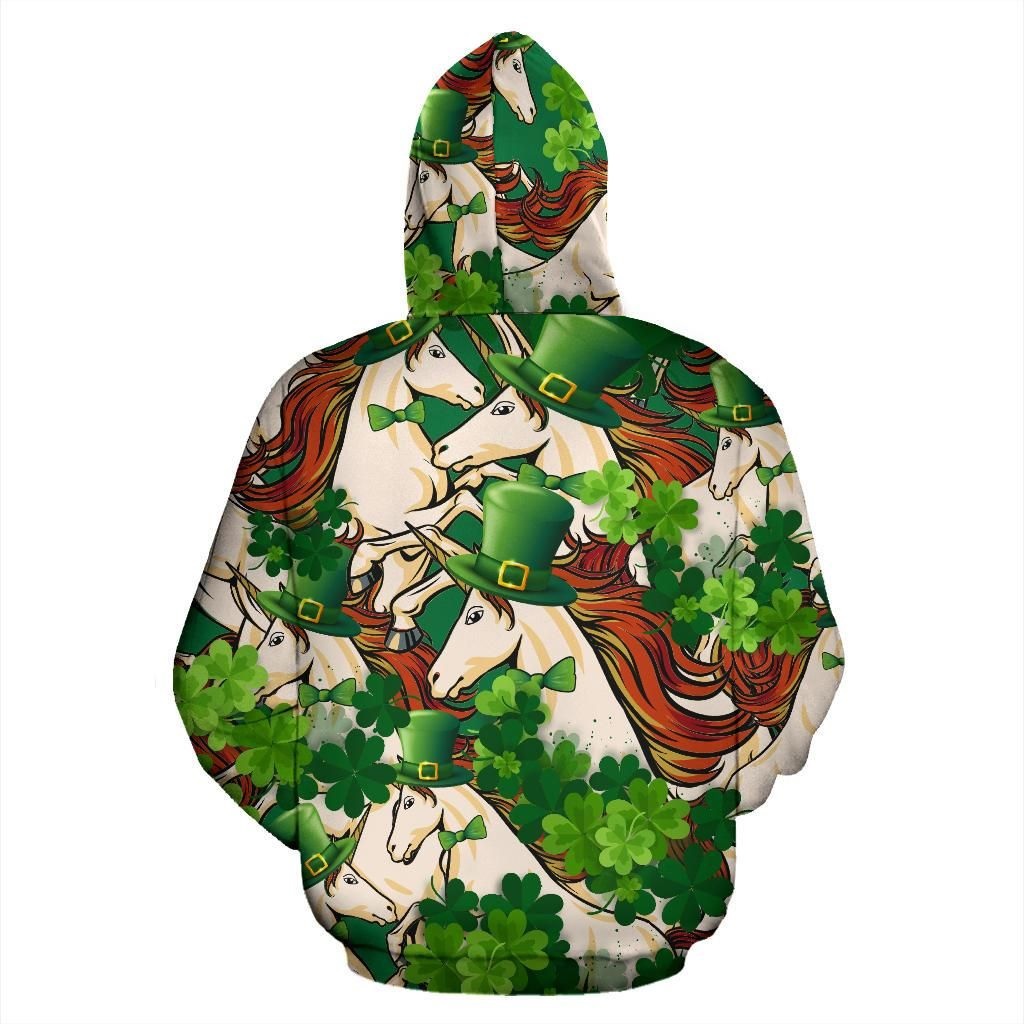 Horse st patrick's day full printing hoodie - back