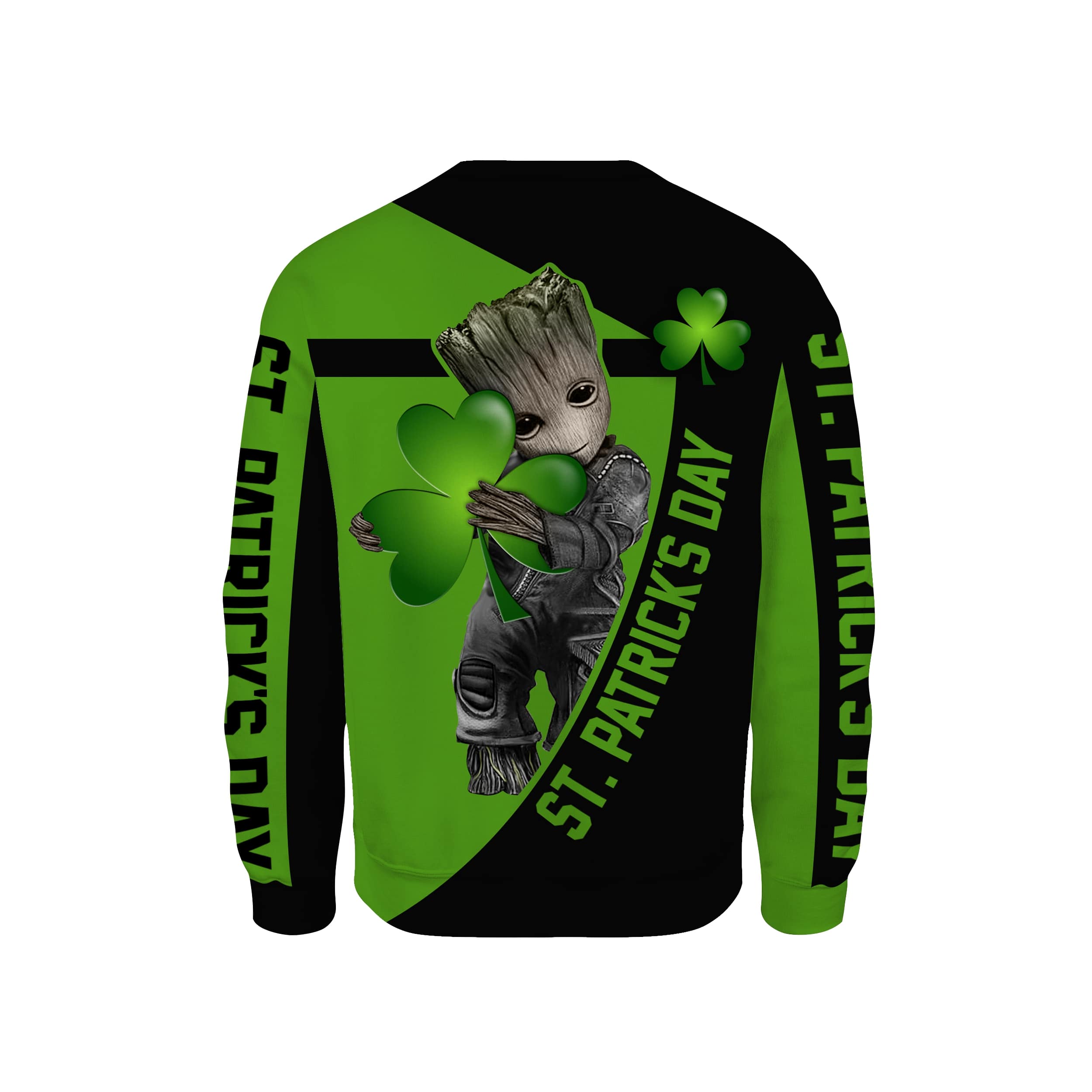 Irish saint patrick's day groot full printing sweatshirt - back