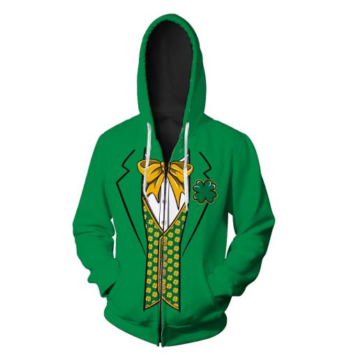 Irish saint patrick's day groot full printing zip hoodie