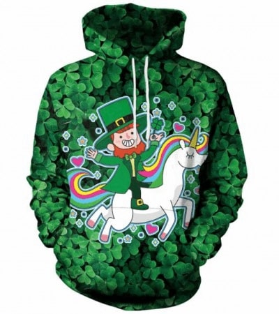 Leprechaun unicorn st patricks day full printing hoodie 1