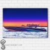 Miami vice scarab powerboat framed poster