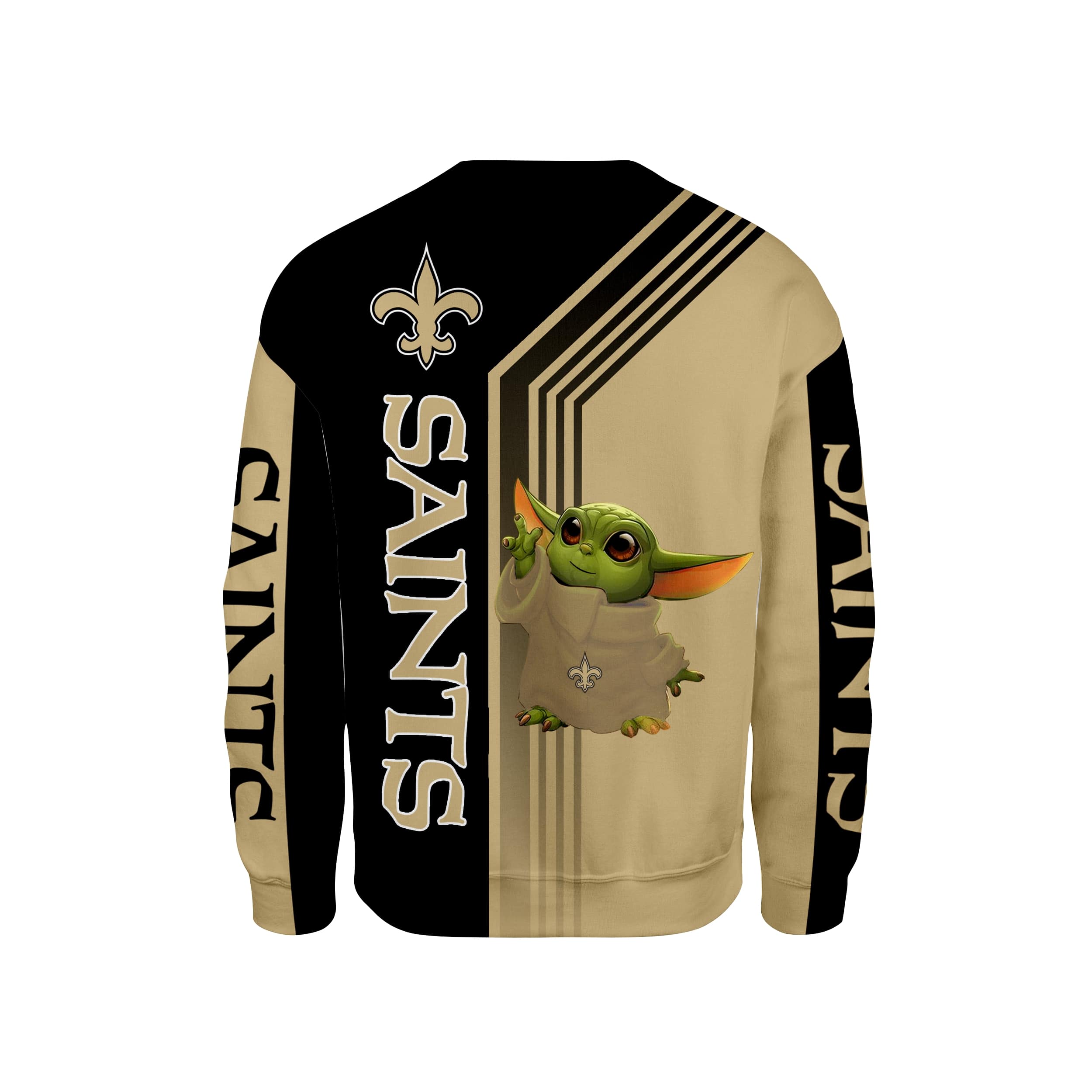 New orleans saints baby yoda full printing sweatshirt - back