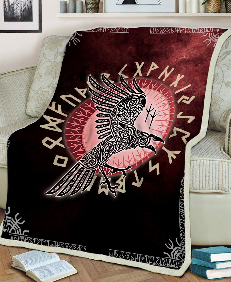 Odin viking raven full printing blanket 4