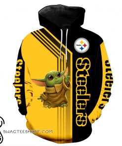 Pittsburgh steelers baby yoda all over print shirt