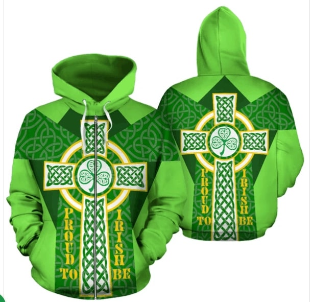 Proud to be irish saint patrick's day full printing hoodie 1