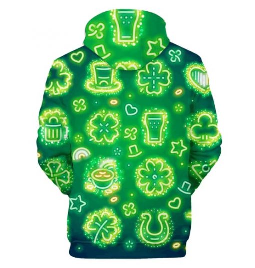 Saint patrick's day all over print hoodie - back 1