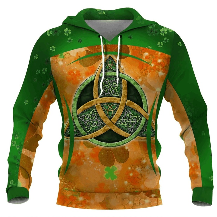 Saint patrick's day celtic symbols all over print hoodie 1