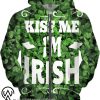 Saint patrick's day irish pride kiss me i'm irish full printing shirt