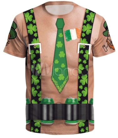 Saint patrick's day kiss me i'm irish all over print tshirt