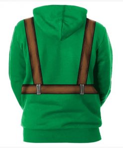 Saint patricks day leprechaun hold shamrock clover full printing hoodie - back