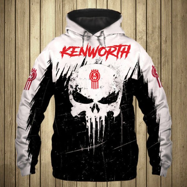 Skull kenworth trucks full printing hoodie 2