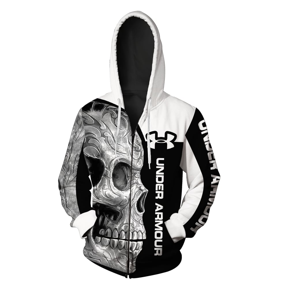 Skull under armour full printing zip hoodie