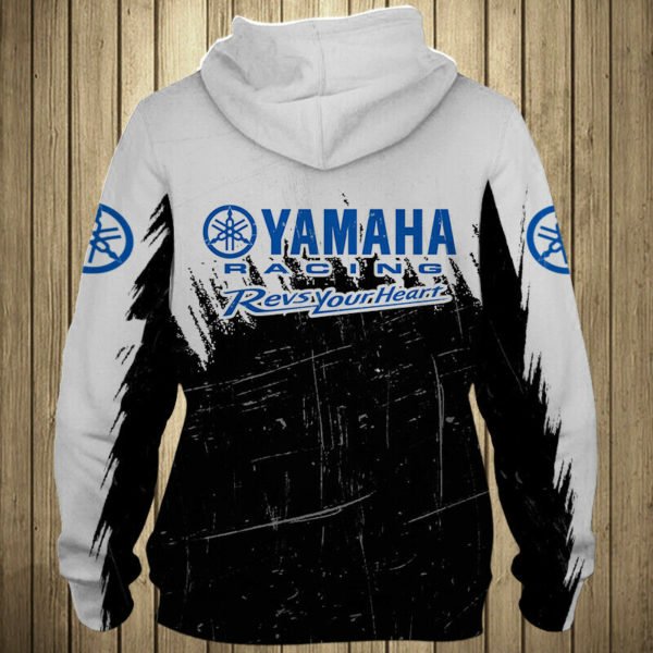 Skull yamaha motorcycles full printing hoodie 1