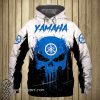 Skull yamaha motorcycles full printing shirt